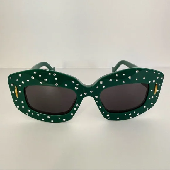 NEW!!! Loewe green sunglasses with crystals LW4114IS 96A Authentic - Picture 1 of 7